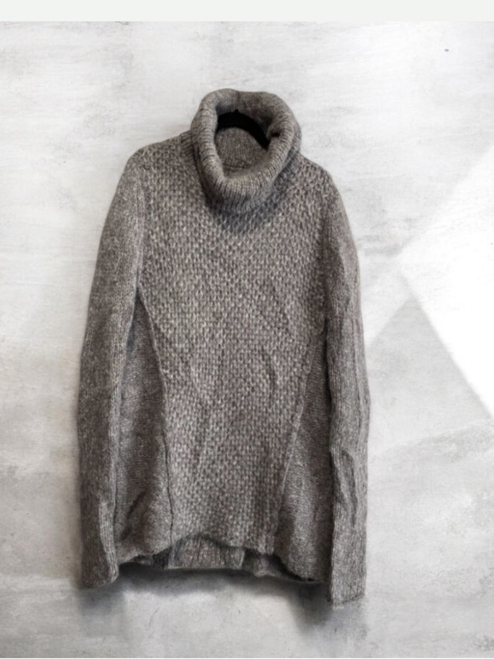 HUSK Alpaca Wool Blend Turtle Neck Knitting Oversized Sweater Size L